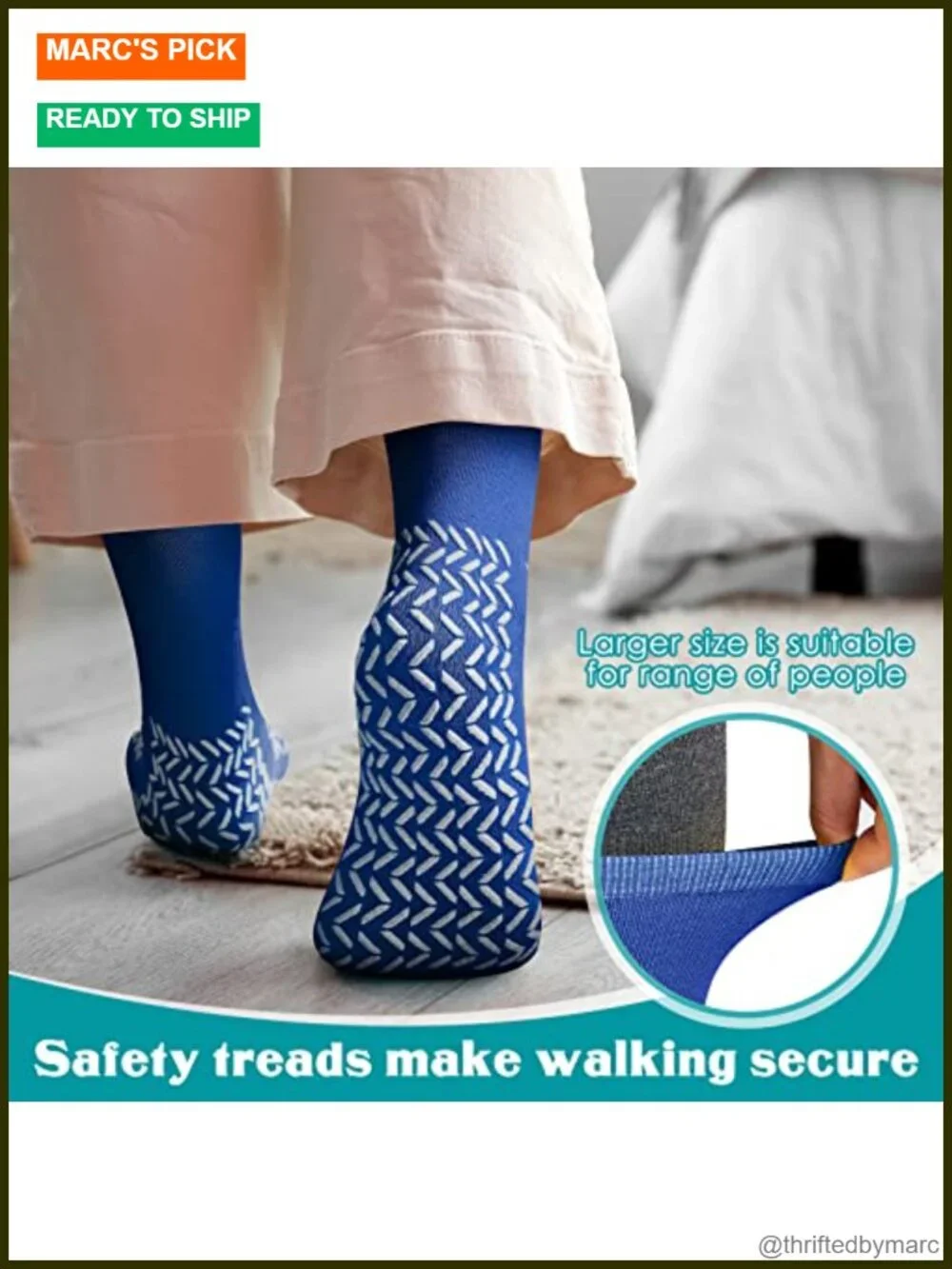 6 Pairs Non Slip Double Sided Tread Safety Socks Hospital Socks